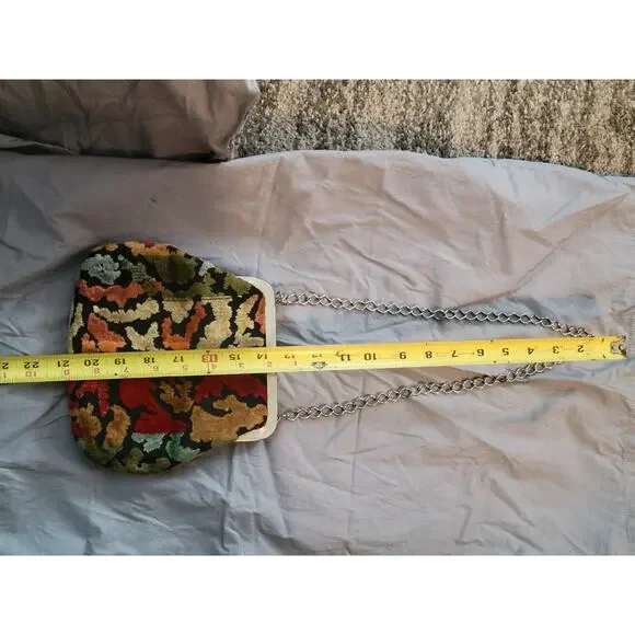 Vintage 70s Carpet Bag Purse Bohemian Festival Retro Mod Coachella Hippie Retro - Picture 9 of 11